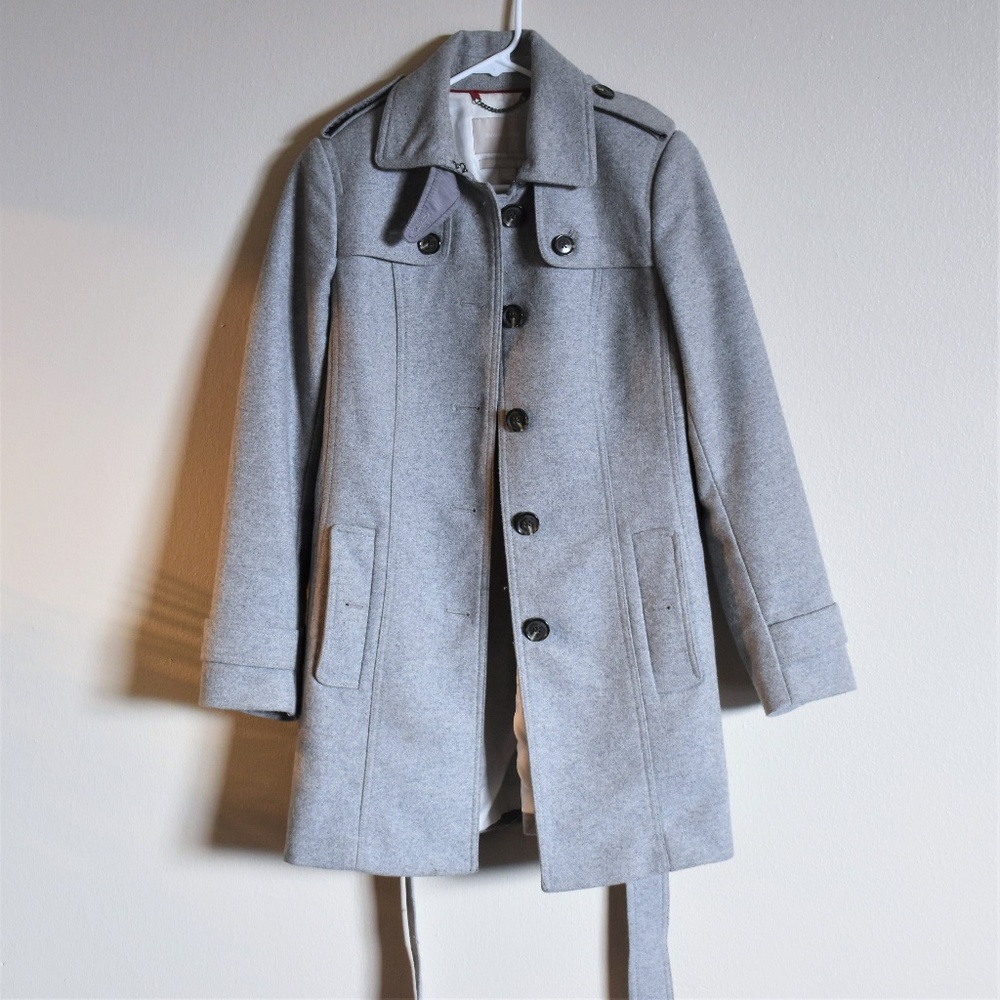 Banana Republic Gray Wool Blend Pea Coat